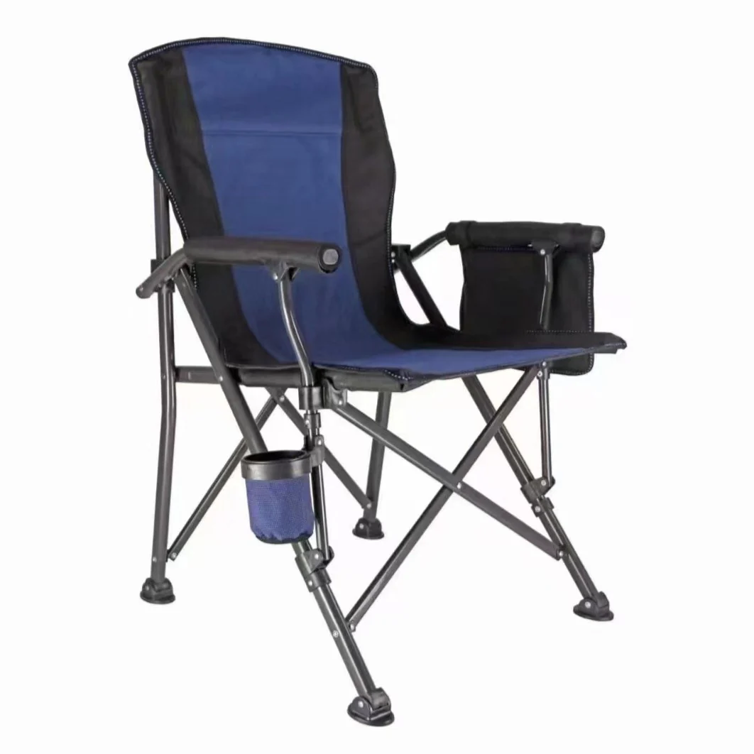 Folding Camping Chair Heavy Duty Support Outdoor Chairs with Arm Rest Cup Holder and Portable Carrying Bag for Fishing Garden Picnic and Travel - Image 3