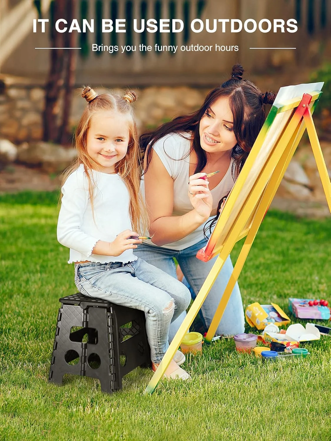 Folding Step Stool Foldable for Adults and Kids Heavy Duty Stepping Stool with Handle - Image 5