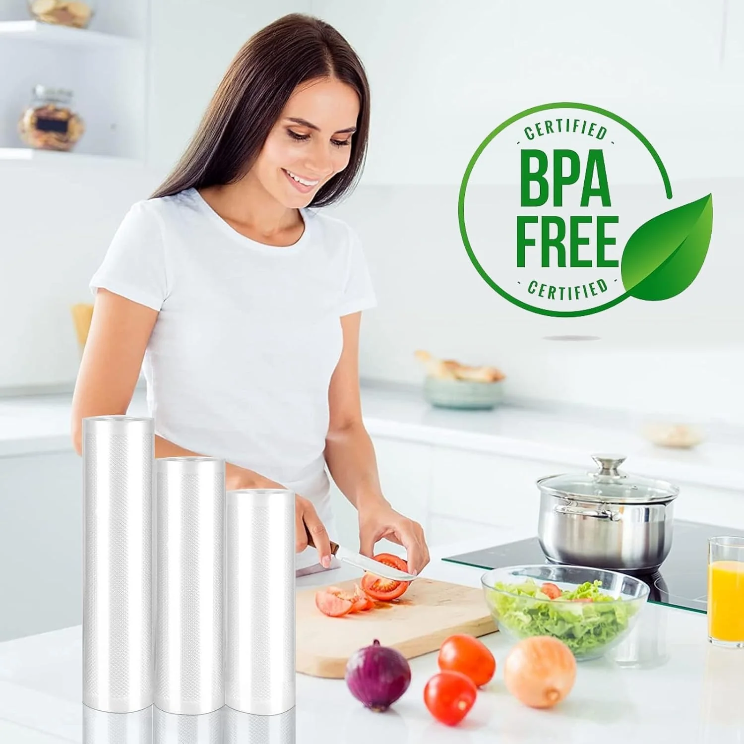 Food Vacuum Bags-3 Pack, Food Vacuum Roll, Suitable for All Vacuum Sealer Machine, for Food Preservation and Cooking, BPA Free (28/25/30 x 500cm) - Image 8