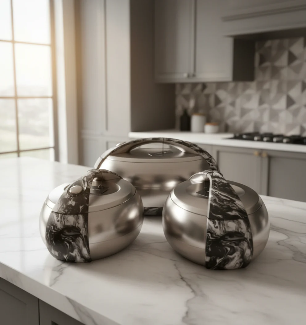 Forever Gold Luxury Food Warmer Set – Silver Plated Oval Hot Pots 4L × 3pcs Buffet Serving Set Kenya - Image 2