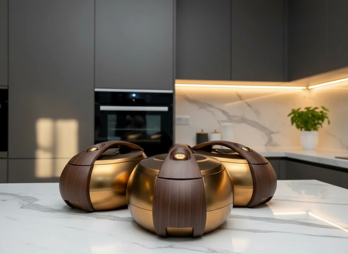 Forever Gold Luxury Food Warmer Set – Silver Plated Oval Hot Pots 4L × 3pcs Buffet Serving Set Kenya - Image 3