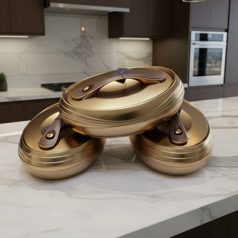 Forever Gold Insulated Hotpot Casserole Set 3pcs (4L 5L 6L) - Image 2