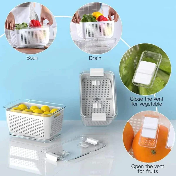 Fresh food Vegetable Containers with vents 3 pcs - Image 4