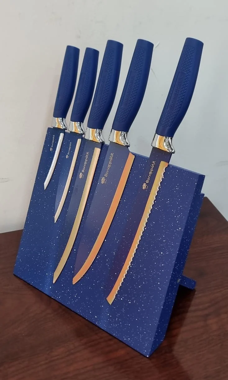 German standard Gottiny or Bonappetit brand 6pc knife set with magnetic block holder - Image 5