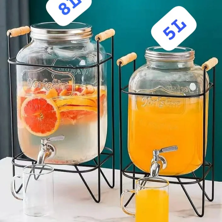 Glass Juice Dispenser with Stand & Tap  5L & 8L | Homelux Kenya - Image 3
