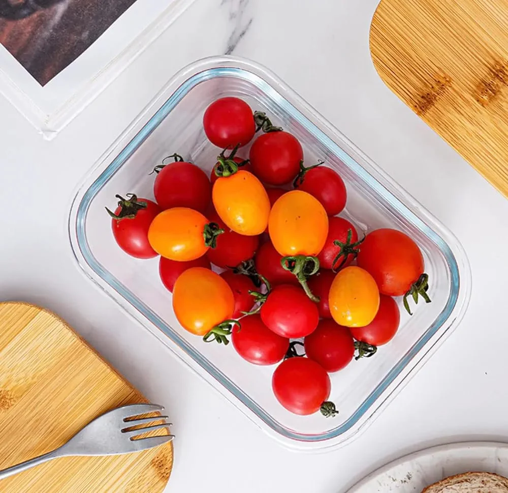 3 Pcs Glass Lunch box with bamboo cover - Image 4