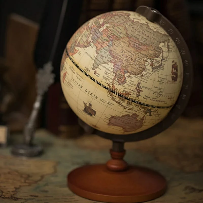 Decorative Globe with Stand, Antique Globe Desktop Ornament World Map Modern Desktop Decoration Souvenir for Office Home Decor - Image 2