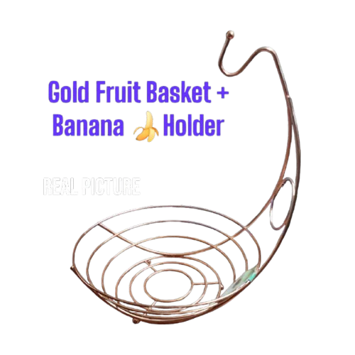 Gold Fruit Basket &  Banana Holder - Image 3