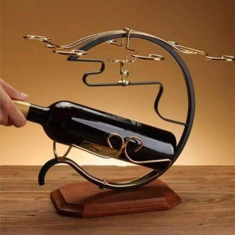 Golden deer wine set rack - Image 4