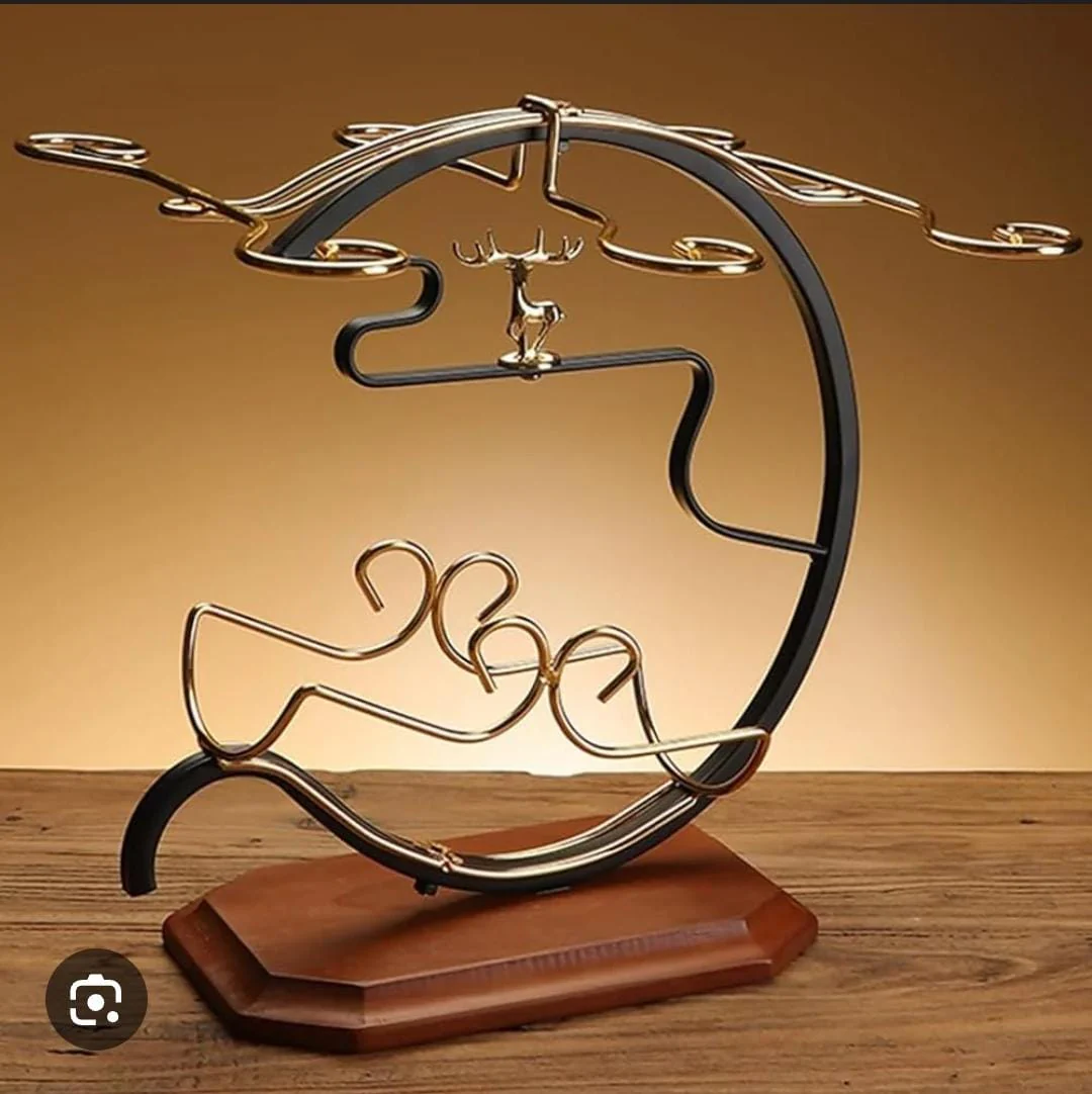 Golden deer wine set rack - Image 5