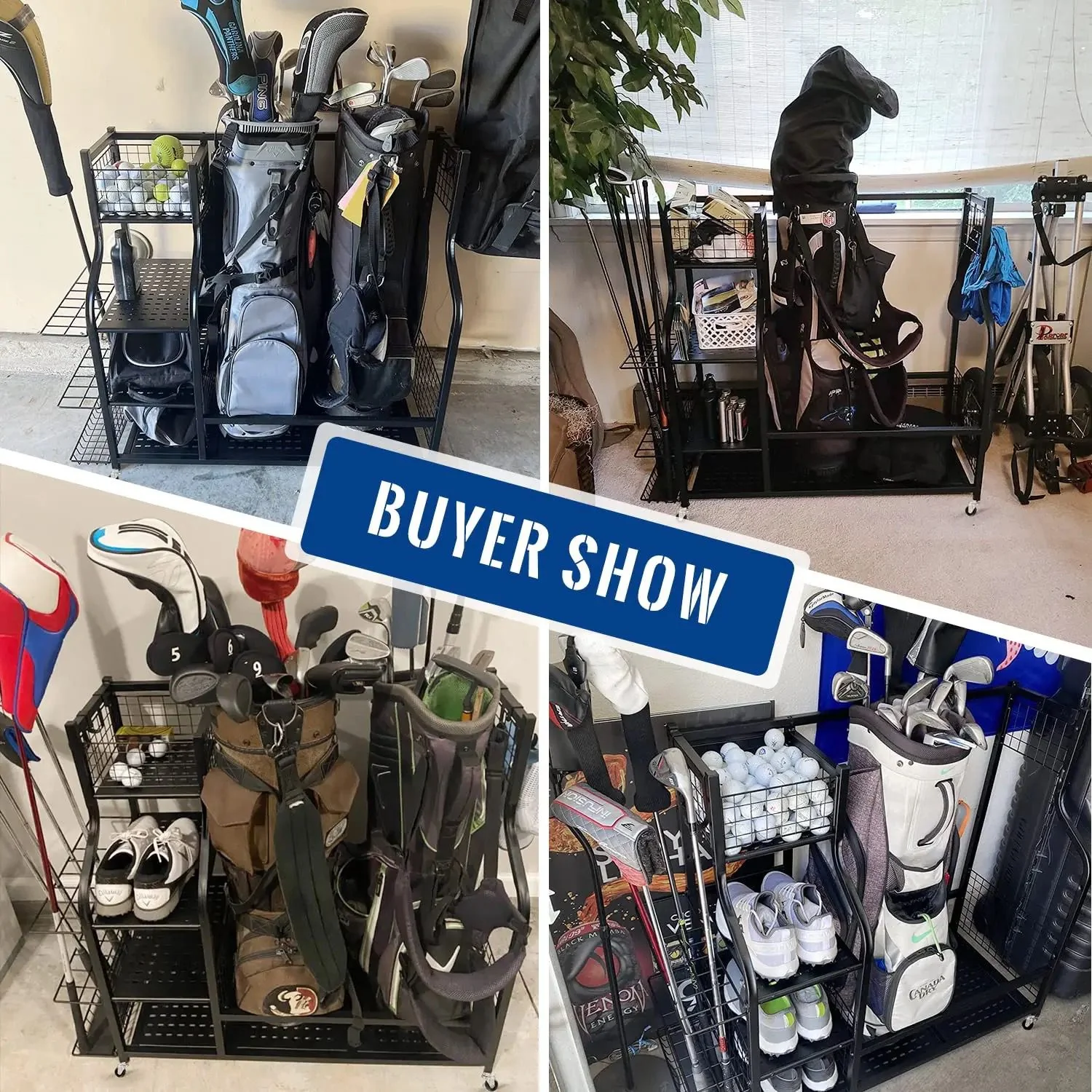 Golf Bag and Equipment Storage Organizer Rack - Image 3