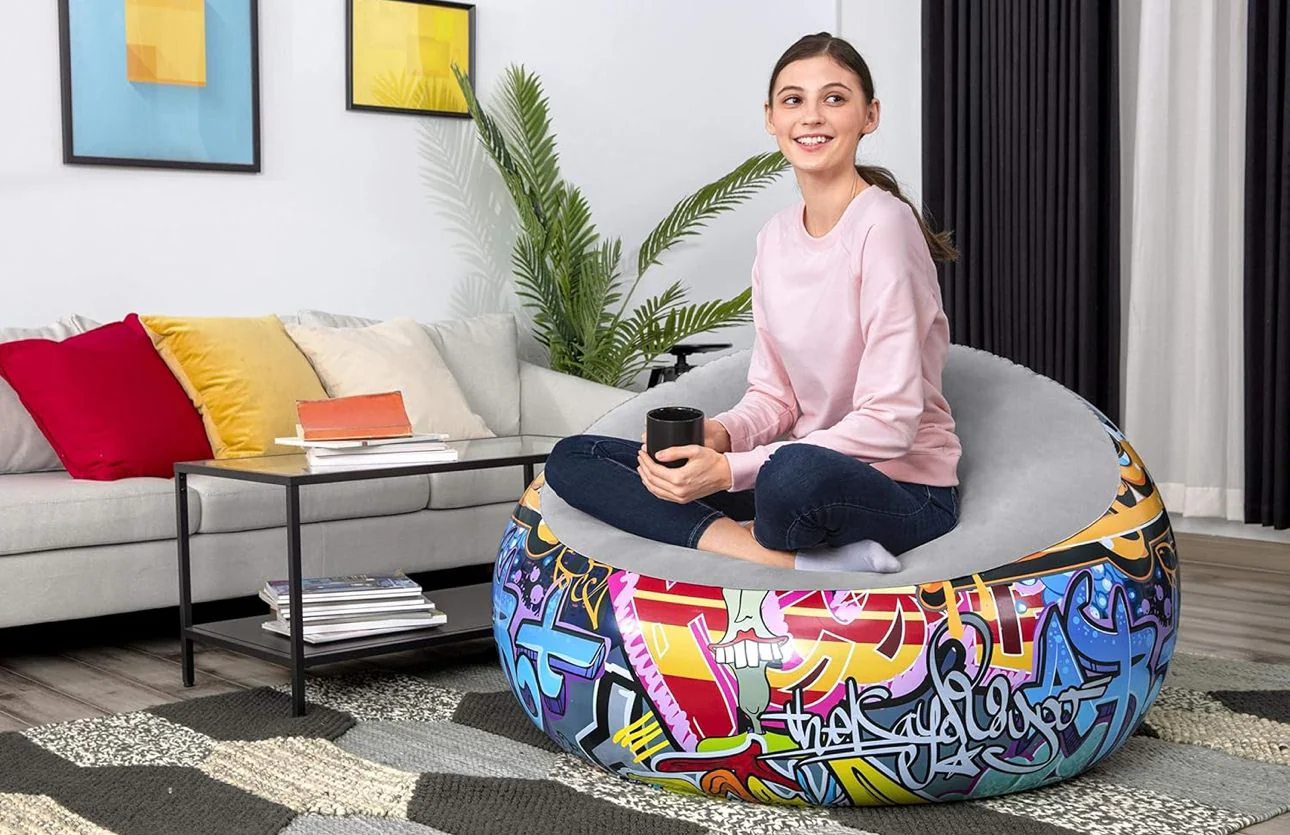 Graffiti Inflatable bean bag Airchair, Multi-Colou - Image 2