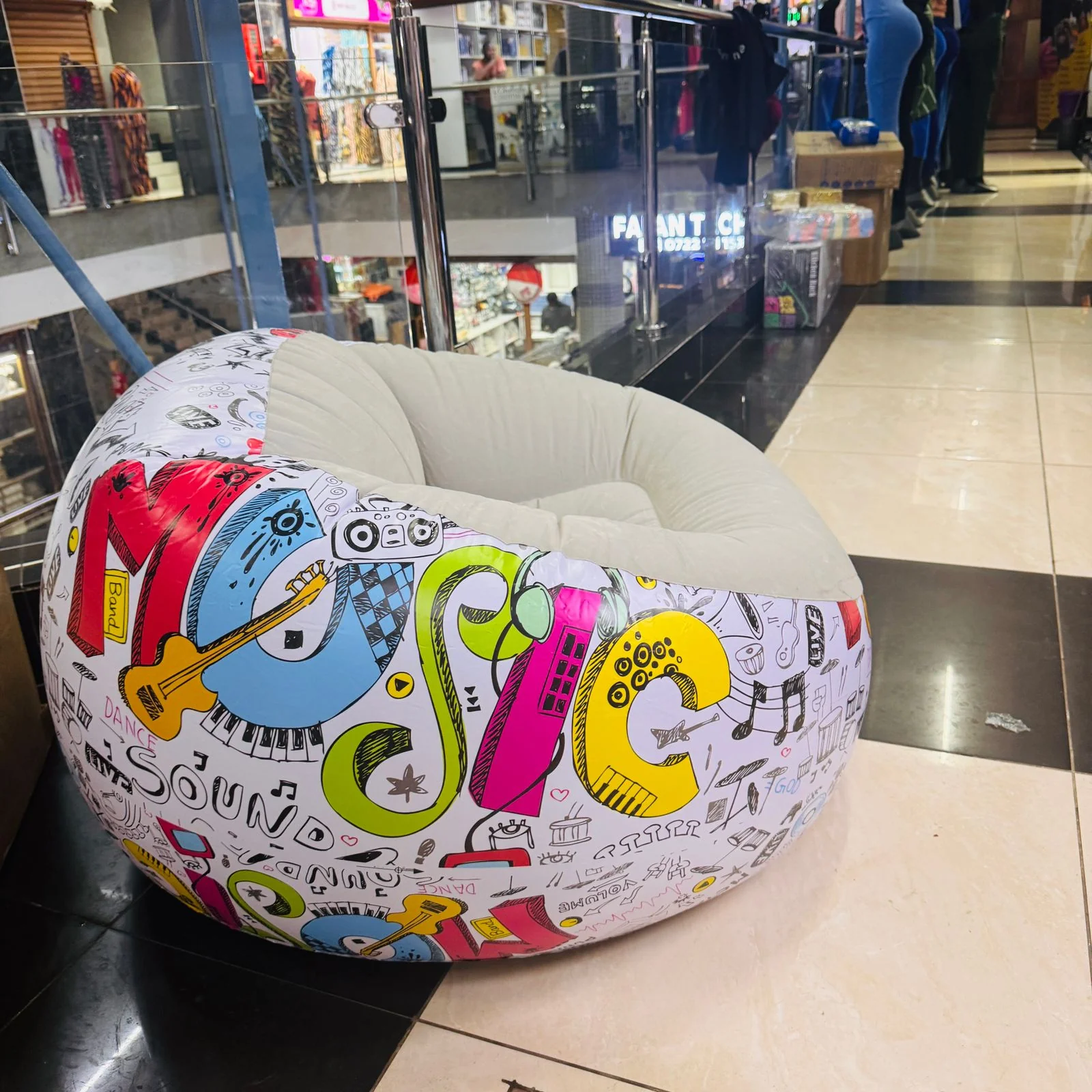 Graffiti Inflatable bean bag Airchair, Multi-Colou - Image 3