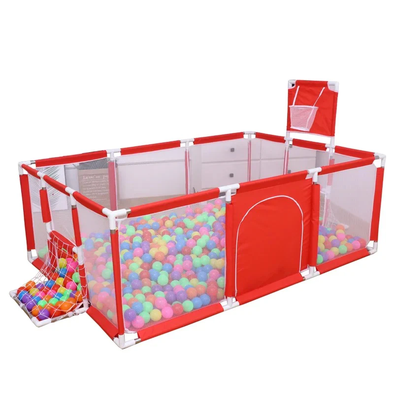 Portable Baby Ball Pit Tent Playpen Play Fence Baby Playpen with Basketball Hoop - Image 10