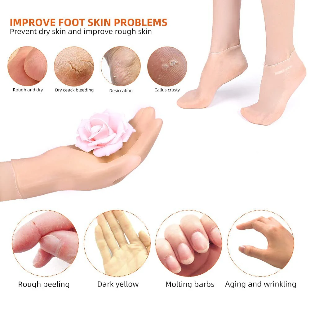 Hand & Foot Moisturizer silicone socks & Gloves - Image 4