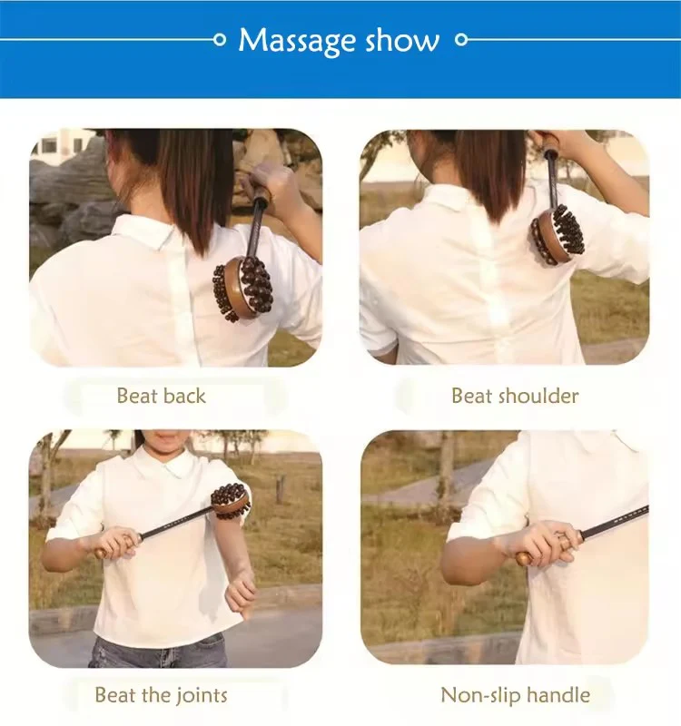 Handheld Meridian Hammer Massager Back Massage Hammer Foot Relaxation Massager Double Head Percussion Massager - Image 3