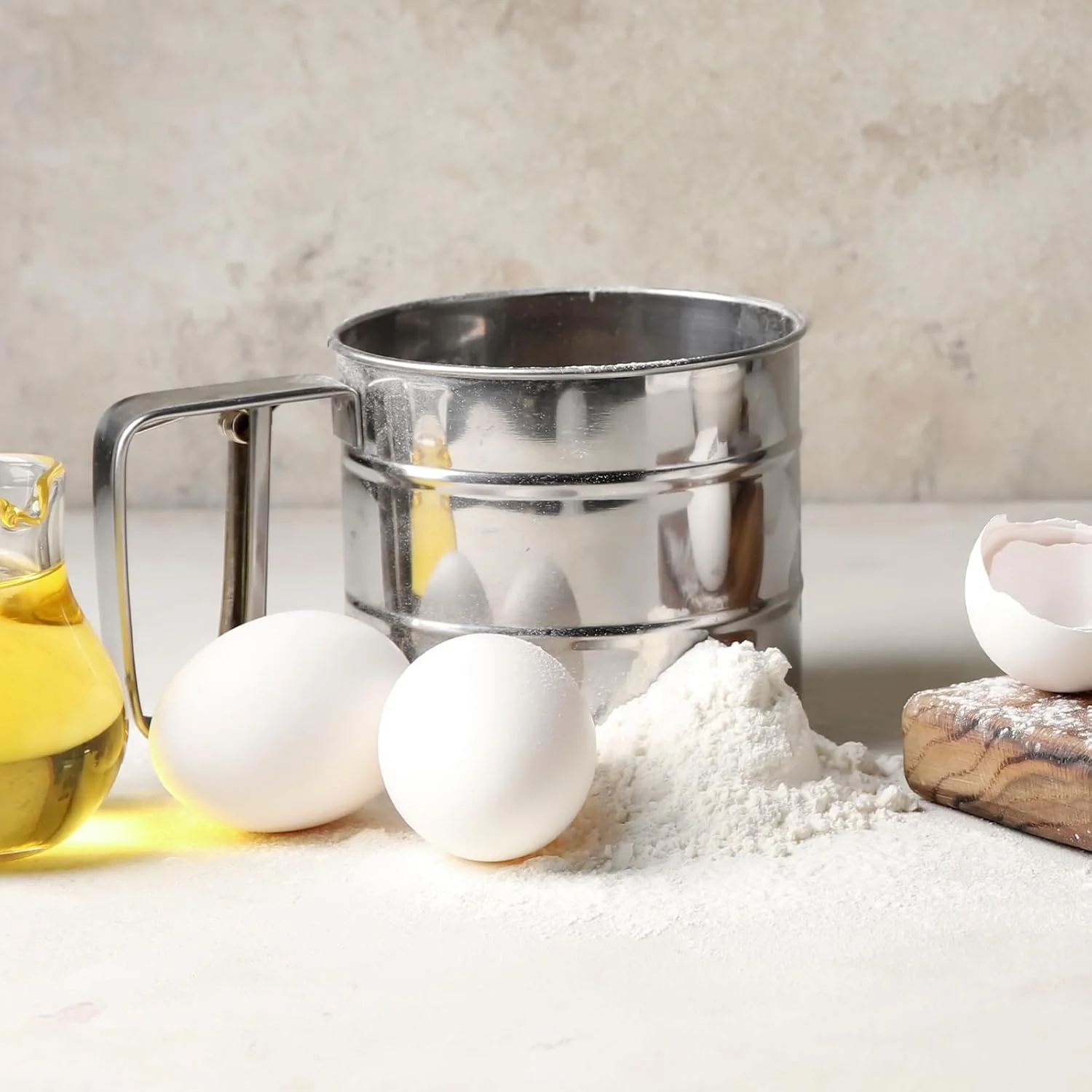 Handheld stainless steel flour sieve - Image 2