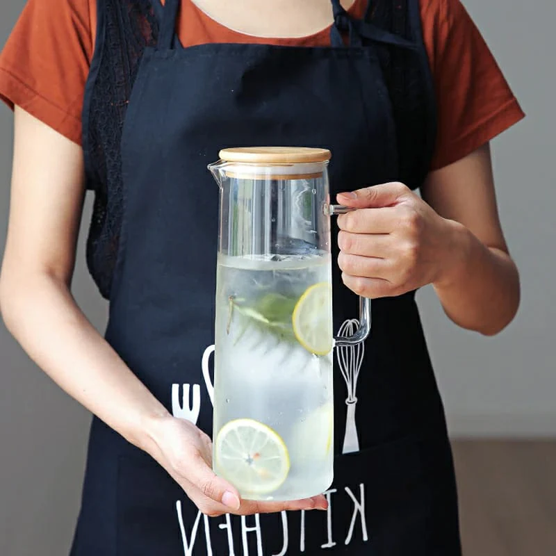 Heat resistant glass jug with an Airtight bamboo lid... - Image 2