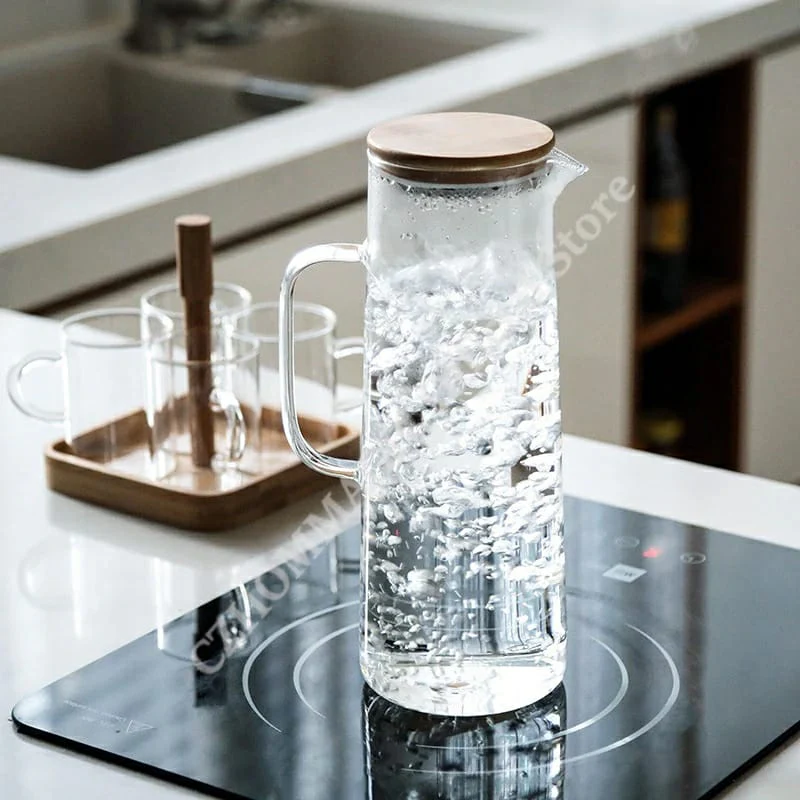 Heat resistant glass jug with an Airtight bamboo lid... - Image 3