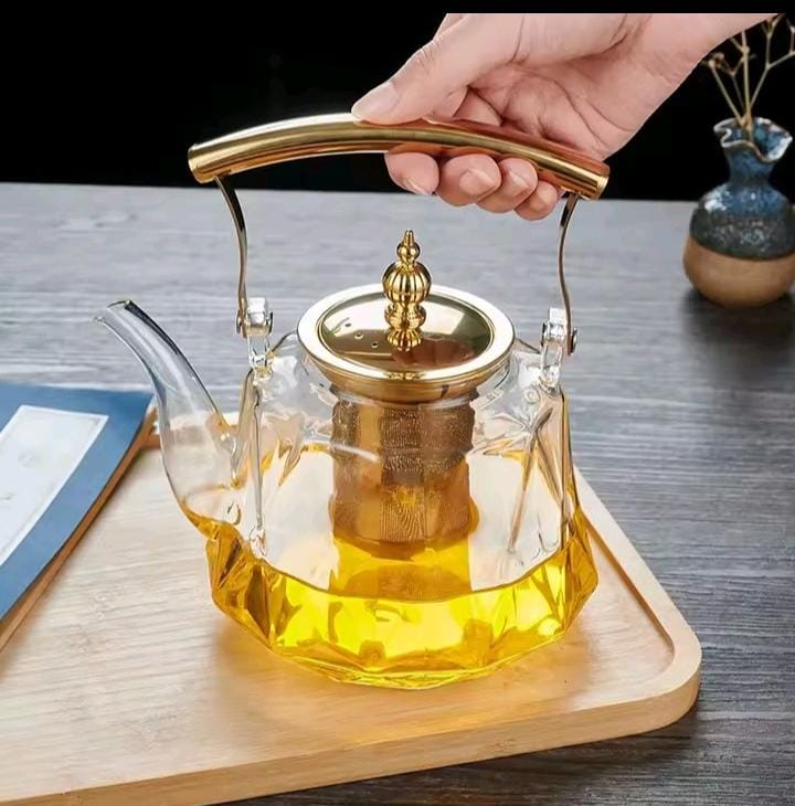 Heat resistant glass teapot with strainer - Image 2