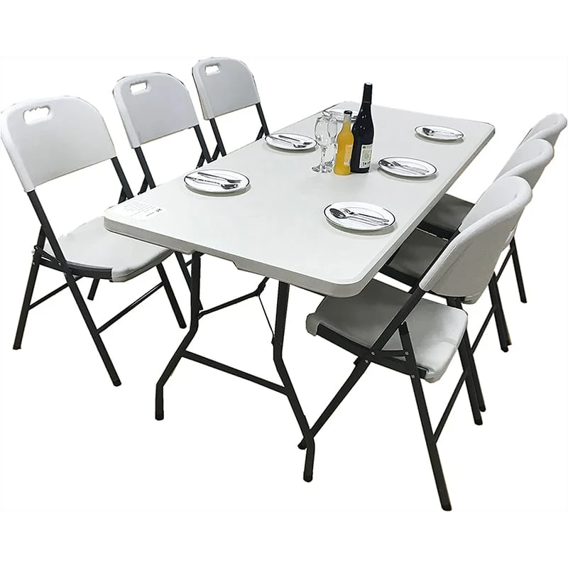 Heavy Duty Plastic Folding Table White Sturdy Collapsible Table for Game Parties, BBQ, Kitchen, Garden, Wedding & Outdoor Events Indoor/Outdoor Use - Image 10