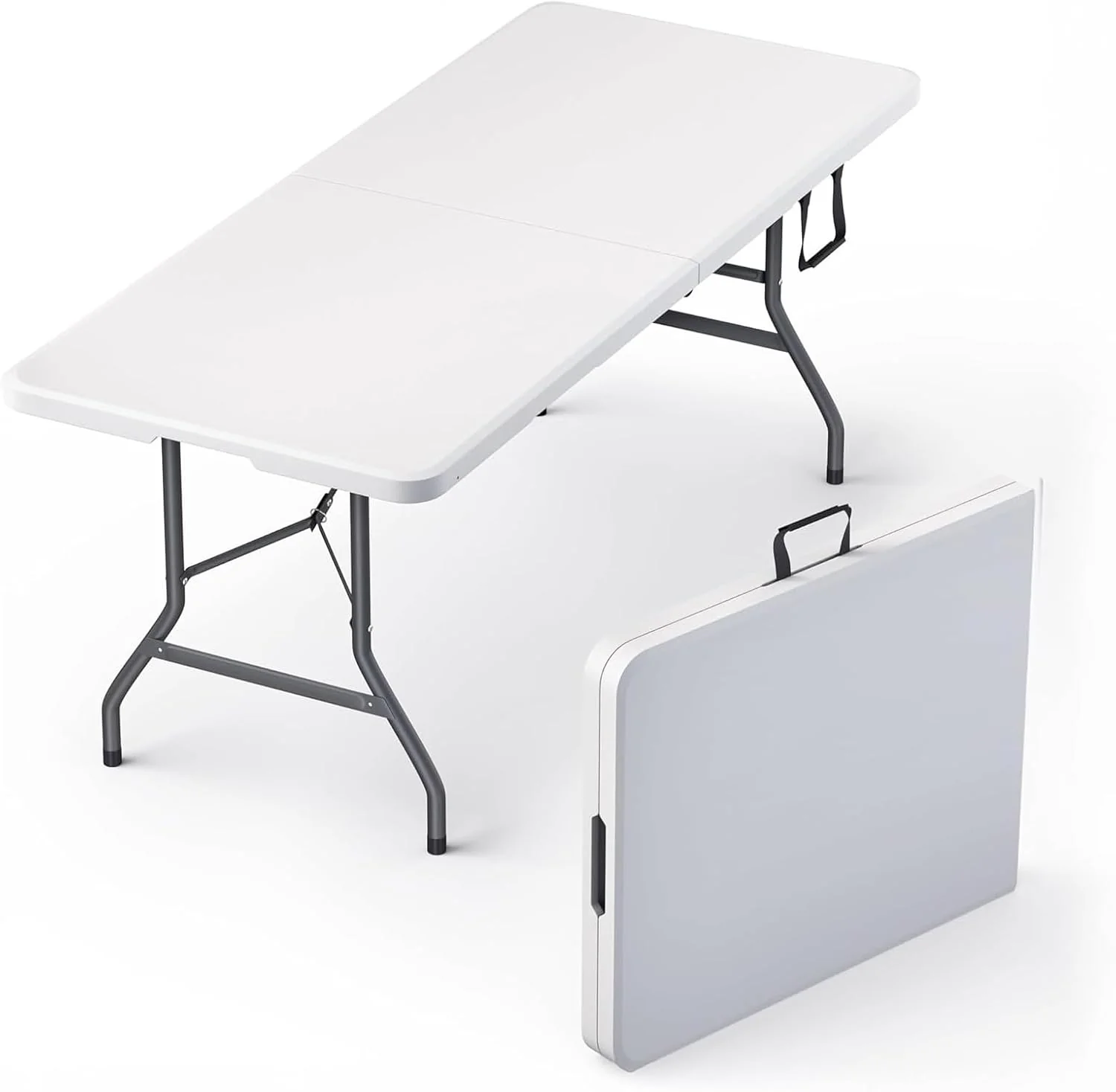 Heavy Duty Plastic Folding Table White Sturdy Collapsible Table for Game Parties, BBQ, Kitchen, Garden, Wedding & Outdoor Events Indoor/Outdoor Use - Image 3