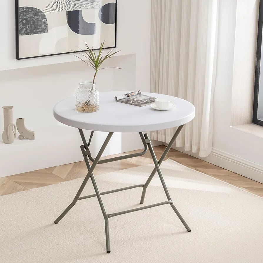 Heavy Duty Plastic Folding Table White Sturdy Collapsible Table for Game Parties, BBQ, Kitchen, Garden, Wedding & Outdoor Events Indoor/Outdoor Use - Image 7