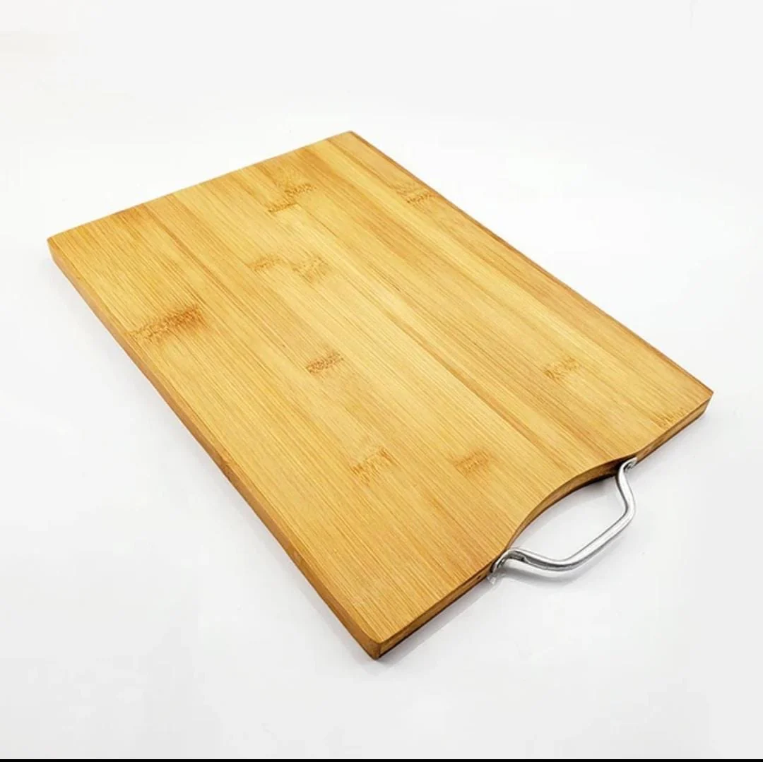 Heavy wooden chopping board with metallic handle - Image 2