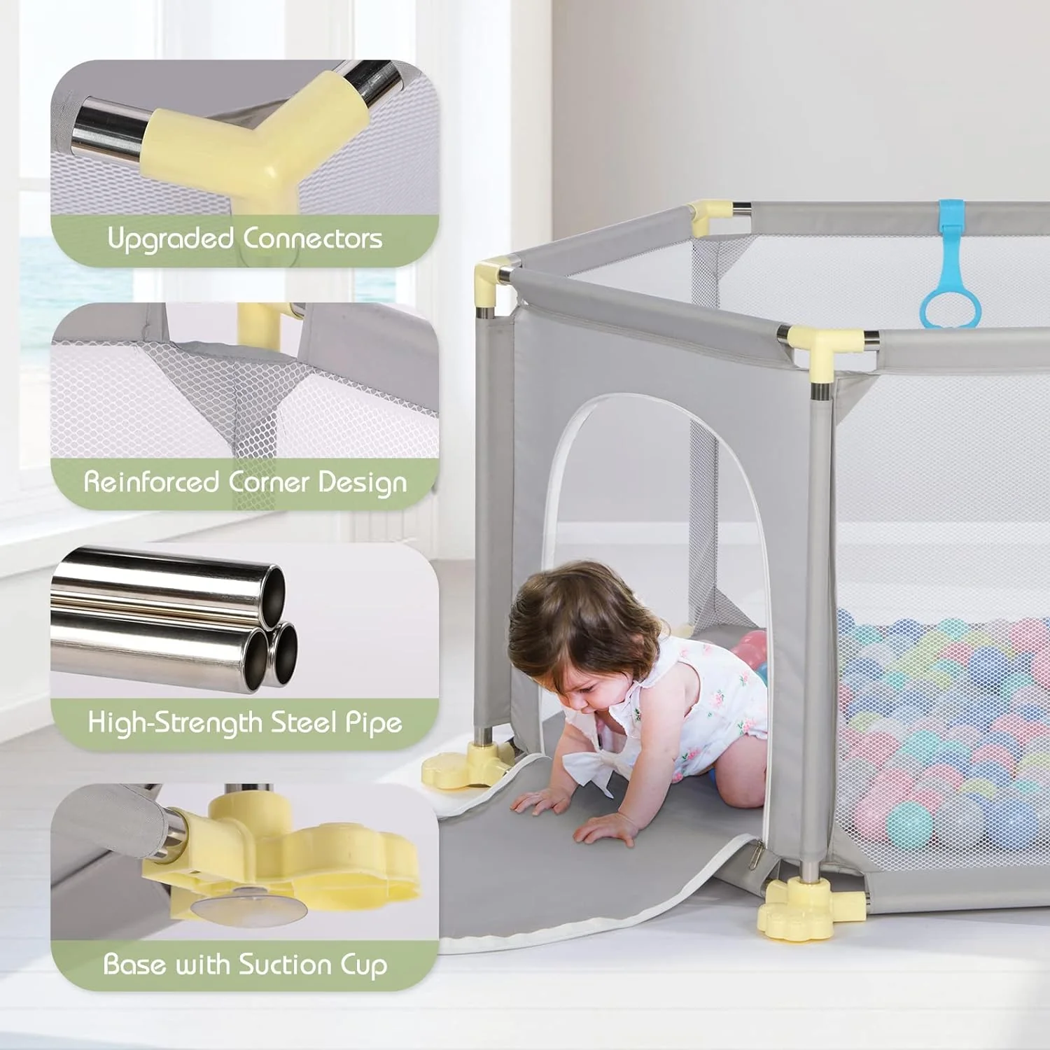 Kids Playard Playpen for Baby Toddlers, Large Indoor Outdoor Kids Activity Centre - Image 5