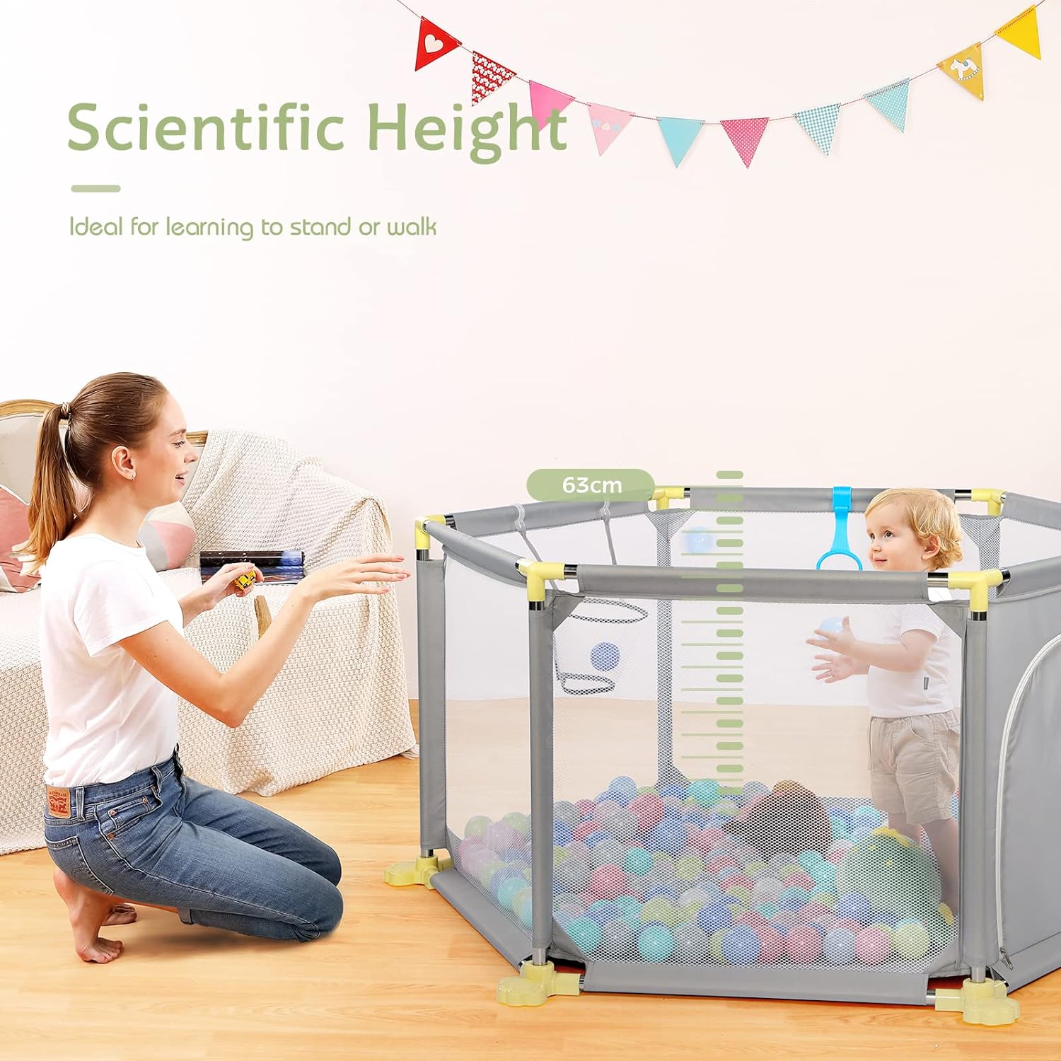 Kids Playard Playpen for Baby Toddlers, Large Indoor Outdoor Kids Activity Centre - Image 6