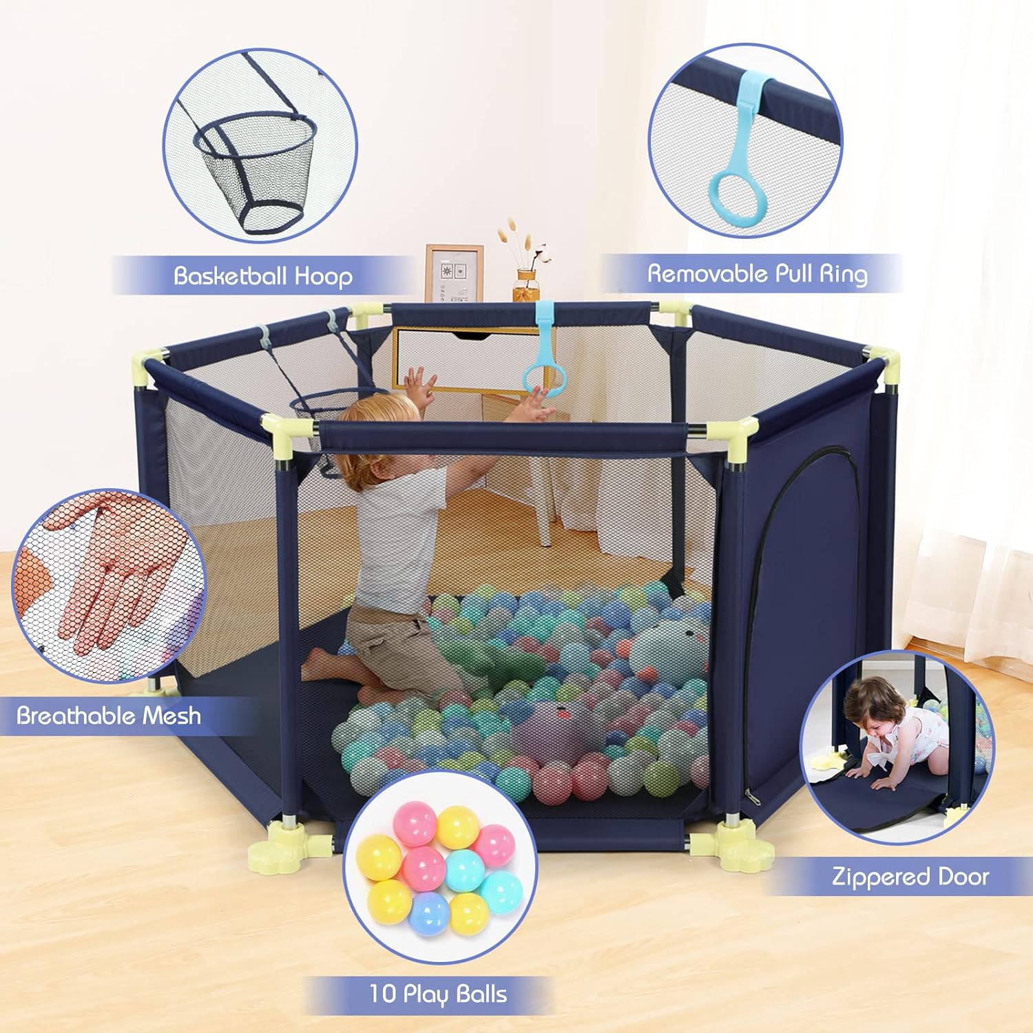 Kids Playard Playpen for Baby Toddlers, Large Indoor Outdoor Kids Activity Centre - Image 8