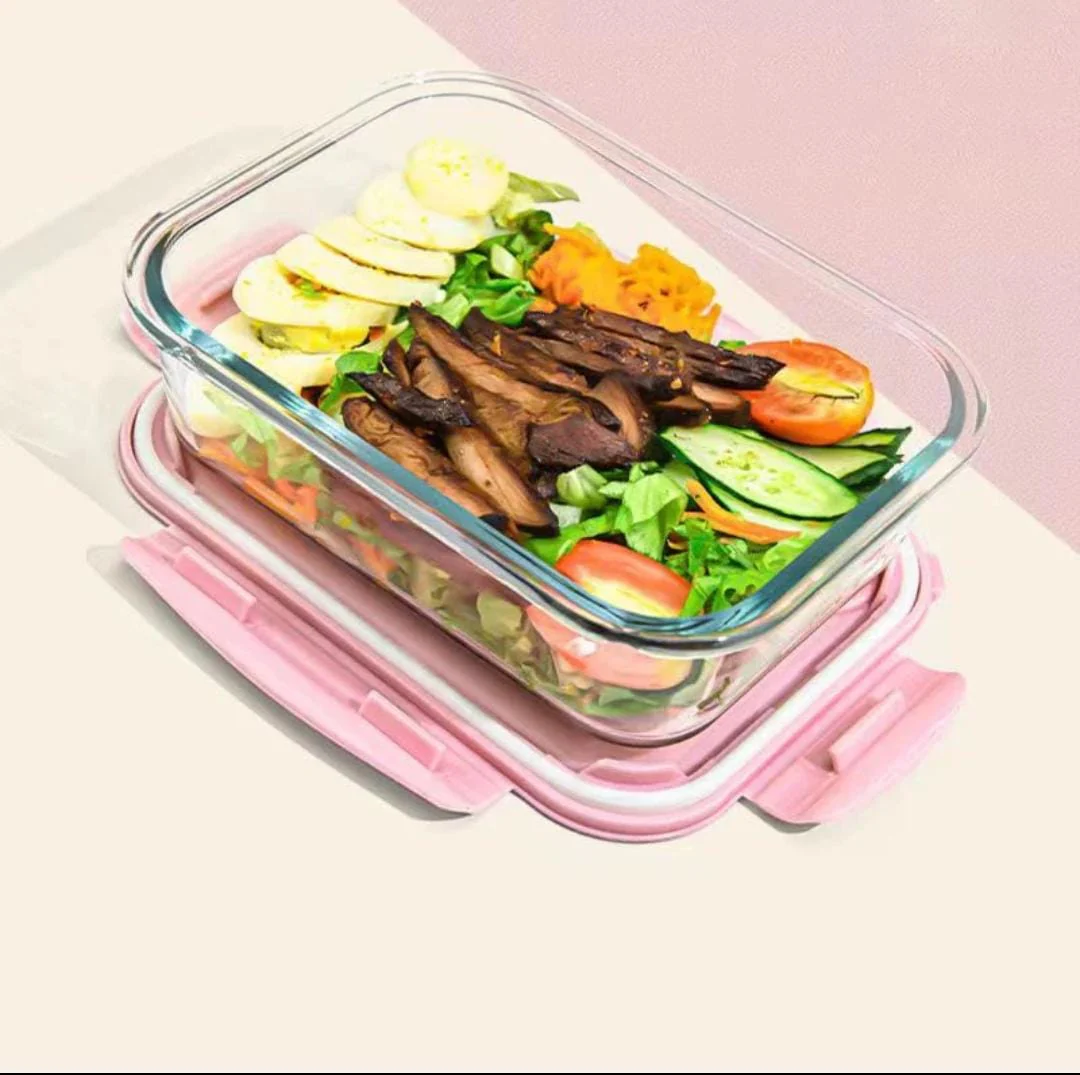 580ml High Borosilicate Glass Partitioned Lunch Box with Airtight Lid for Meal Prep - Image 6