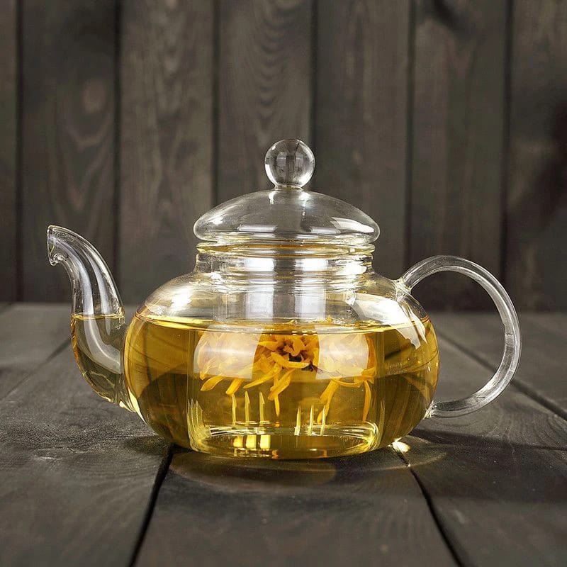 High Borosilicate glass tea/Coffee pot with stainless steel glass filter infuser - Image 2