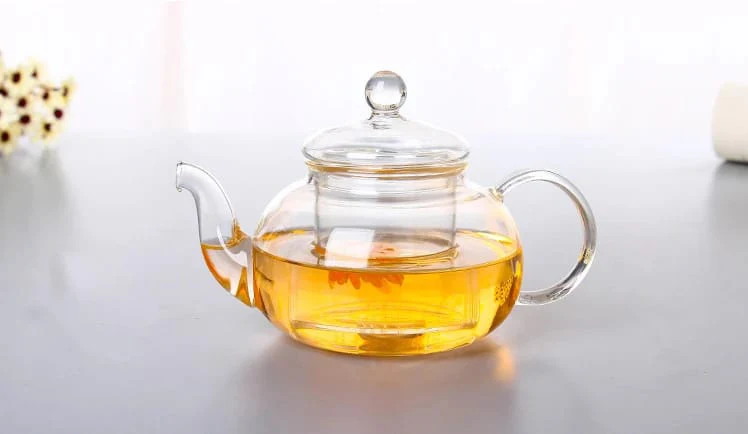High Borosilicate glass tea/Coffee pot with stainless steel glass filter infuser - Image 3