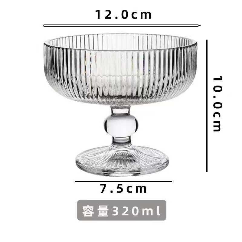 High borosilicate ribbed dessert/ice cream glasses/goblet - Image 4