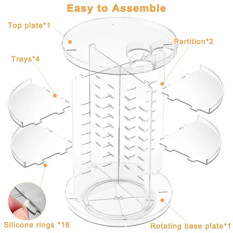 High end luxury 2025 women's rotating makeup organizer - Image 4