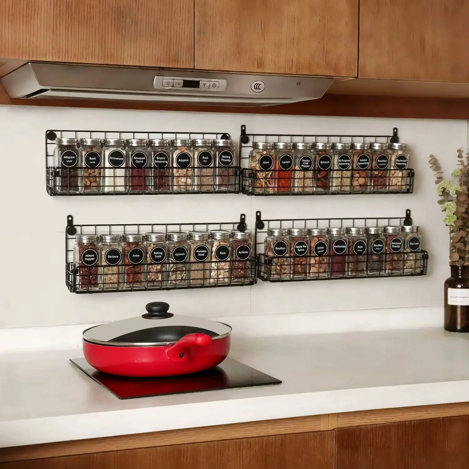 High Quality 4 tier Wall-Mounted Metal Spice Rack - Image 2