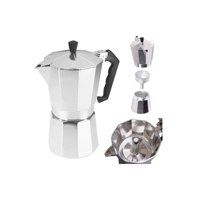 600ml Aluminum Coffee Moka Pot Stovetop Espresso Maker for Rich Kenyan Coffee (6-Cup) - Image 3