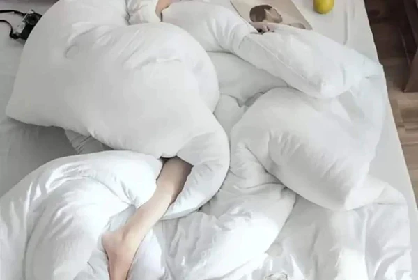 Plain White Cotton Duvet 6*7, Comfortable Sleep Quilt Bedding - Image 2