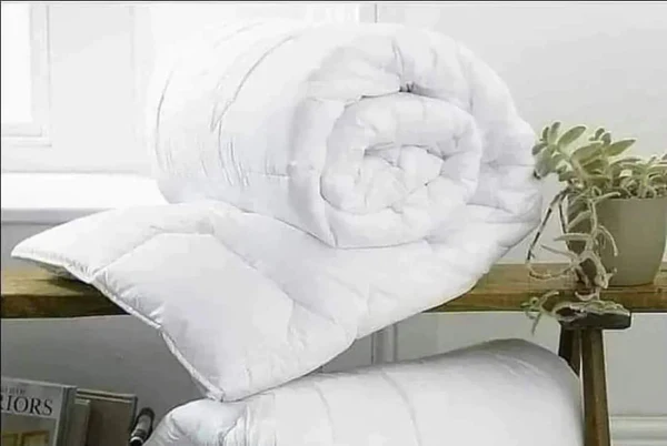 Plain White Cotton Duvet 6*7, Comfortable Sleep Quilt Bedding - Image 3