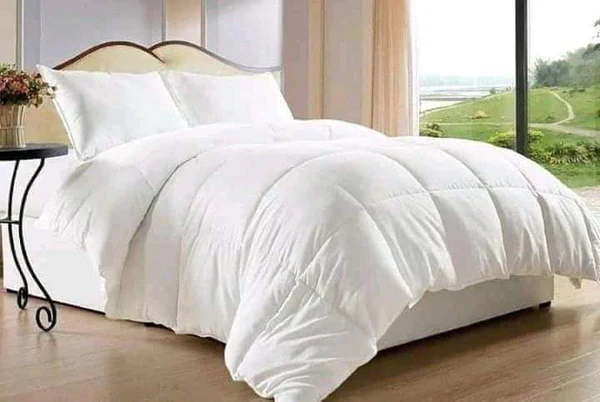 Plain White Cotton Duvet 6*7, Comfortable Sleep Quilt Bedding - Image 4