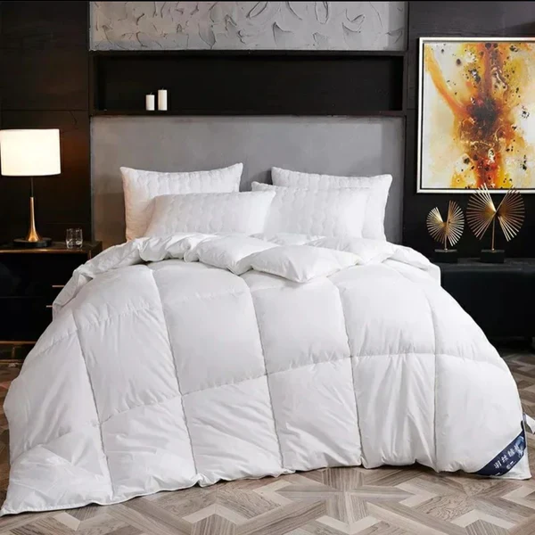 Binded Plain White Cotton Duvet Set - Image 2