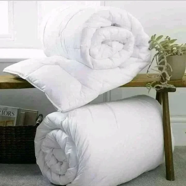 Binded Plain White Cotton Duvet Set - Image 3