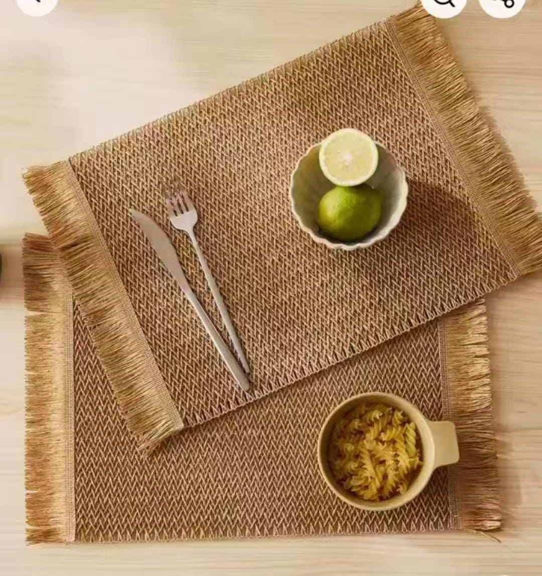 6 Pcs Round Braided Table Mats 38cm Heat Resistant Placemats for Dining Table Protection - Image 7