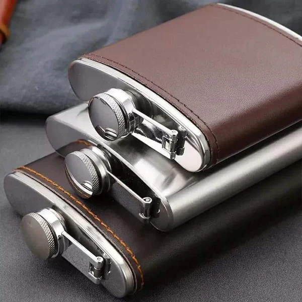 Hip Flask Mini whisky bottle Portable Alcohol Flask with Funnel, Stainless Steel Pocket - Image 3
