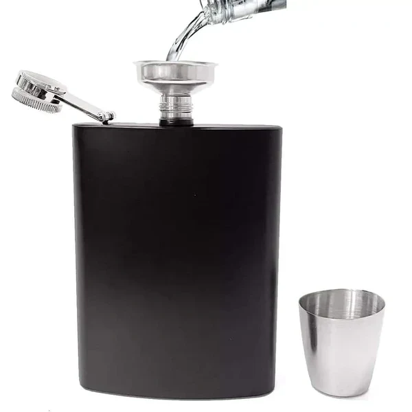 Hip Flask Mini whisky bottle Portable Alcohol Flask with Funnel, Stainless Steel Pocket - Image 4