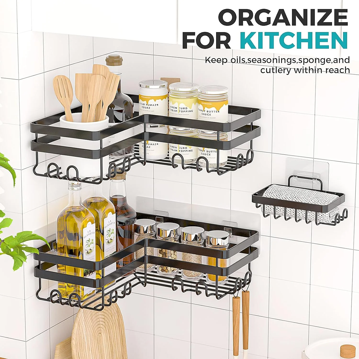 Shower Caddy, 3-Pack with Soap Holder, No Drilling Rustproof Shower Organizer with Save Space Hooks, Apartment Essentials for Bathroom - Image 17