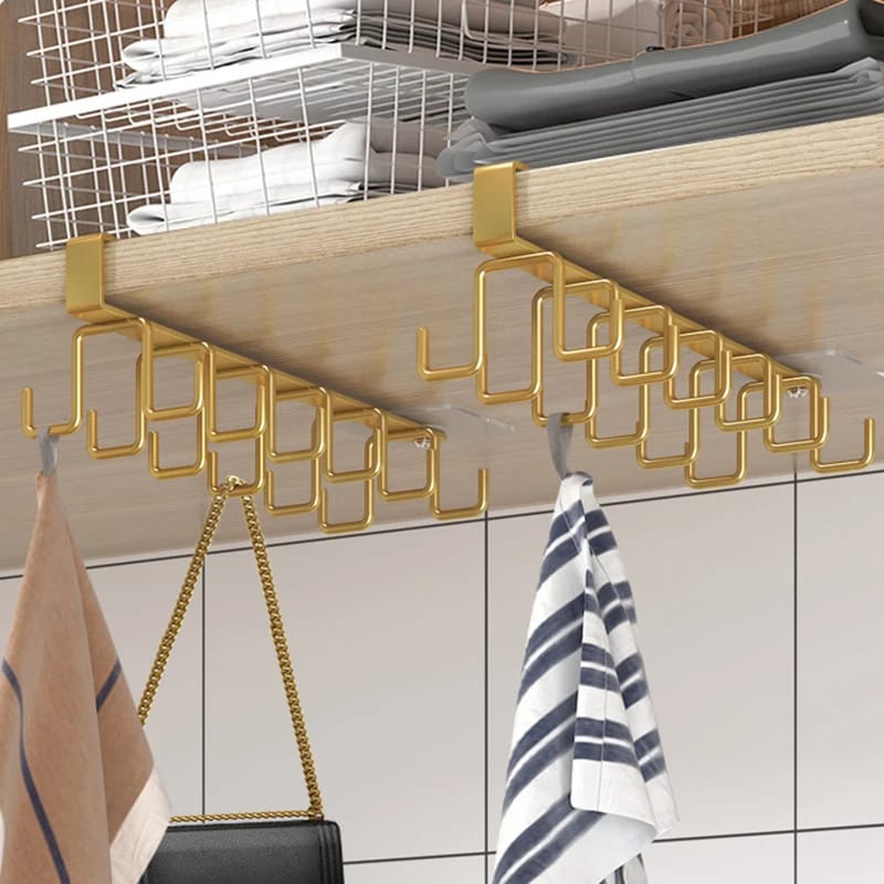 Multipurpose Under The Cabinet Shelf Hooks Cup towel Holder - Image 3