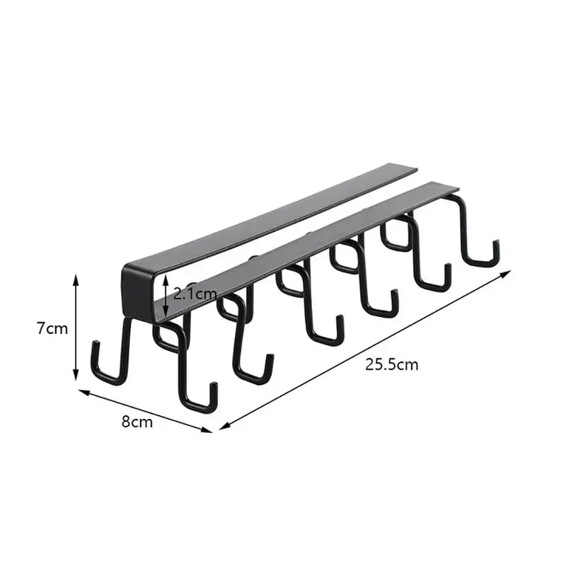 Multipurpose Under The Cabinet Shelf Hooks Cup towel Holder - Image 5