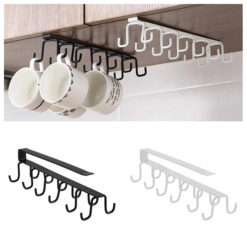 Multipurpose Under The Cabinet Shelf Hooks Cup towel Holder - Image 6